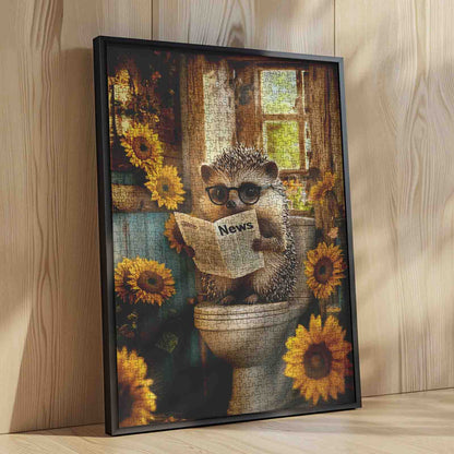 Sunflower Morning Hedgehog Jigsaw Puzzle