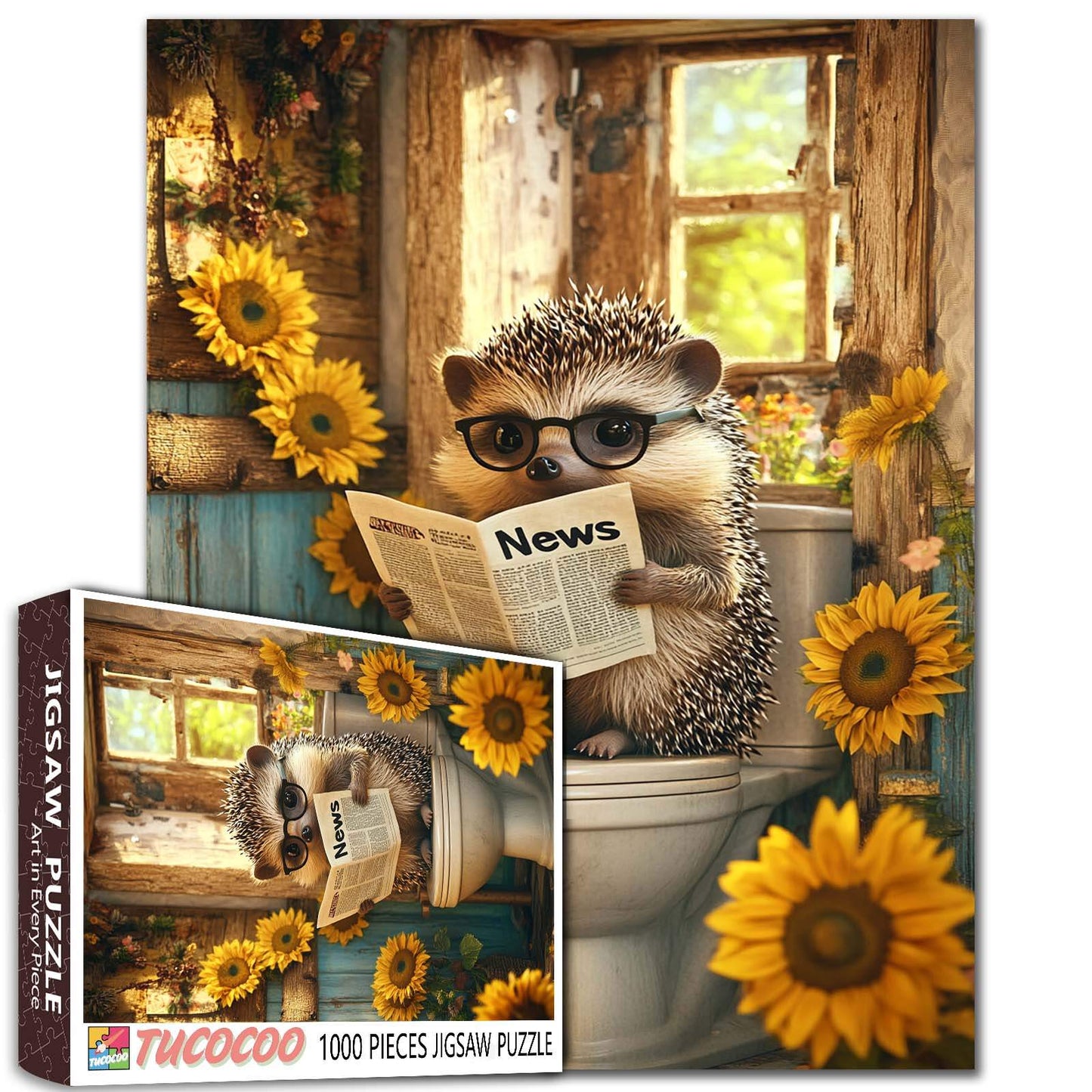 Sunflower Morning Hedgehog Jigsaw Puzzle