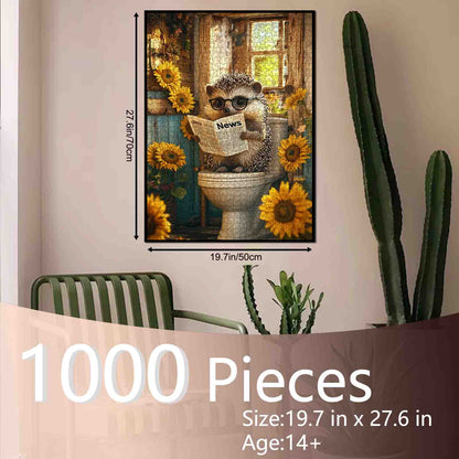 Sunflower Morning Hedgehog Jigsaw Puzzle