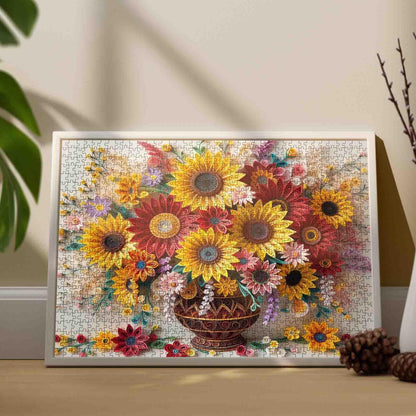 Sunflower Quilling Art Jigsaw Puzzle