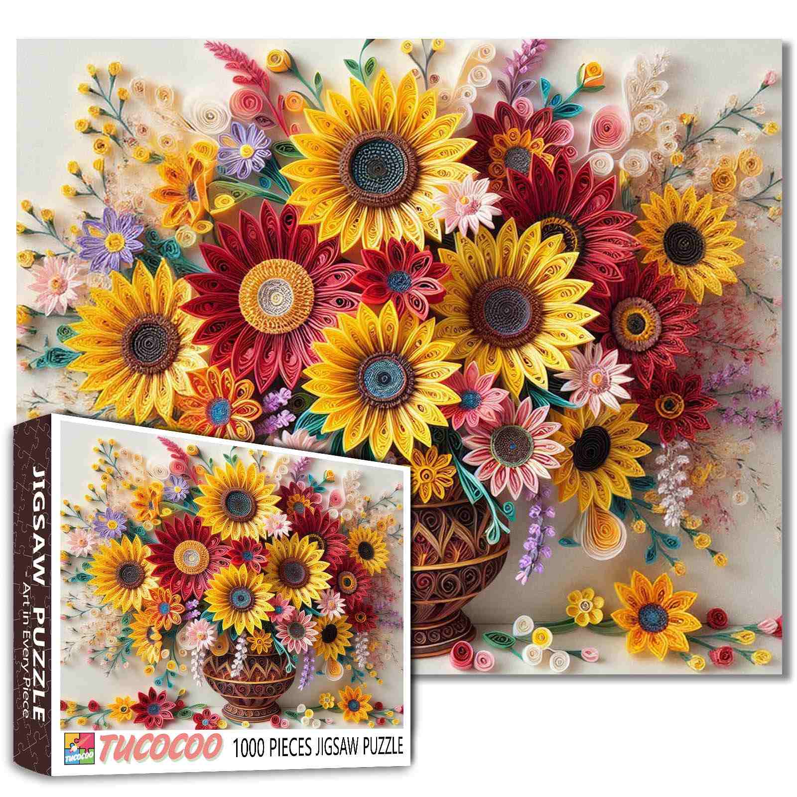 Sunflower Quilling Art Jigsaw Puzzle