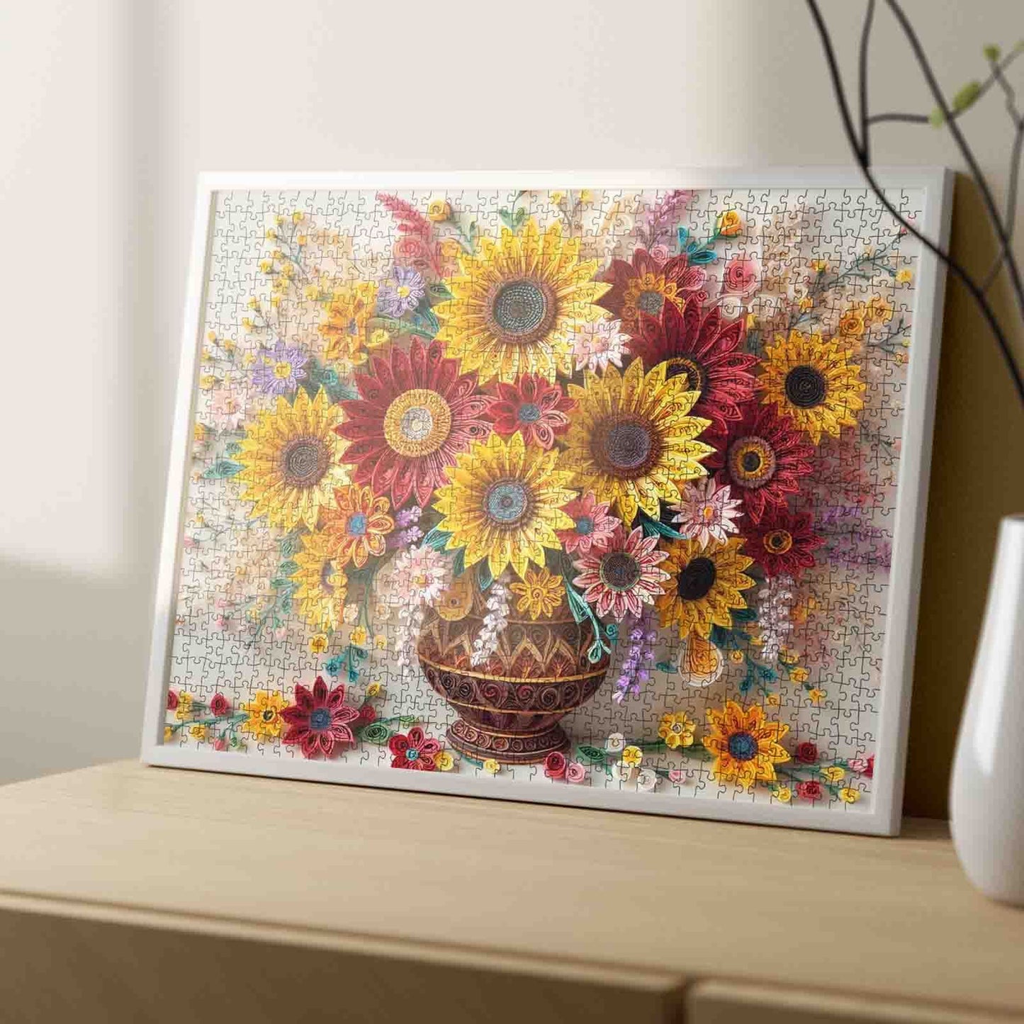 Sunflower Quilling Art Jigsaw Puzzle
