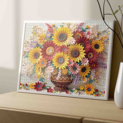 Sunflower Quilling Art Jigsaw Puzzle