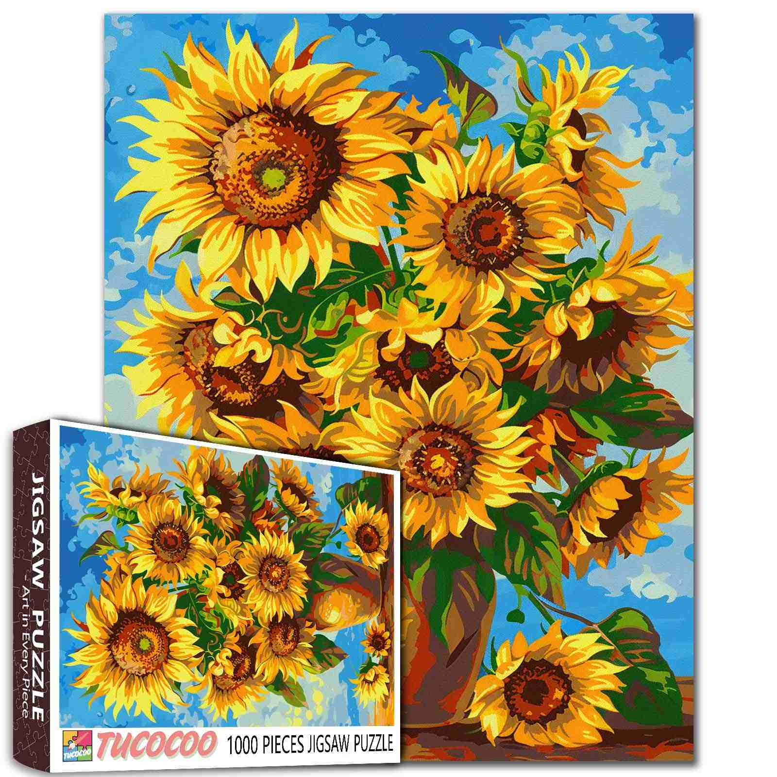 Sunflowers in Golden Vase Jigsaw Puzzle