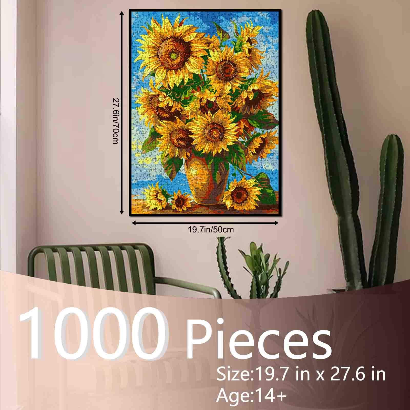 Sunflowers in Golden Vase Jigsaw Puzzle