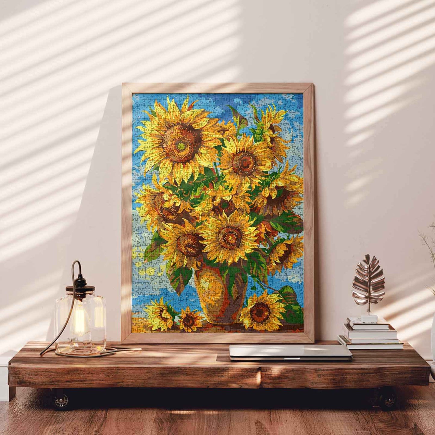 Sunflowers in Golden Vase Jigsaw Puzzle