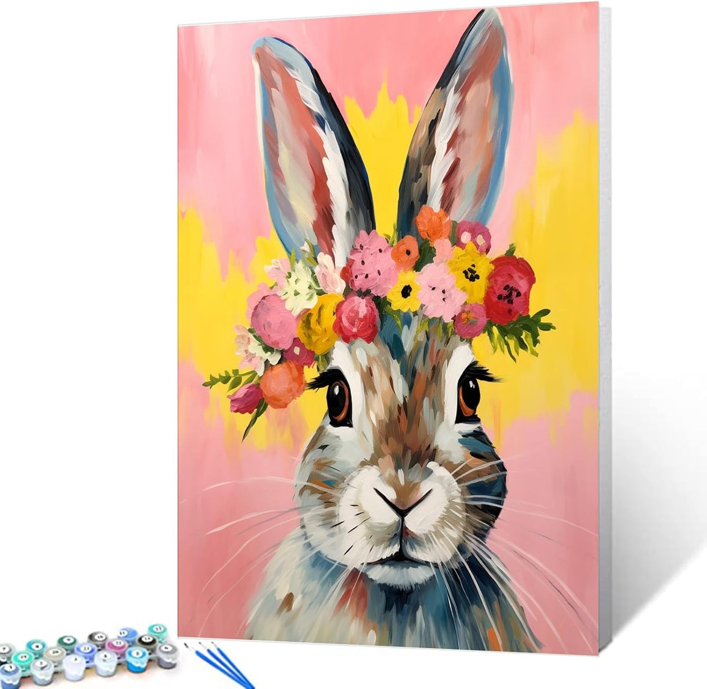 Rabbit Flower Crown Painting by Numbers