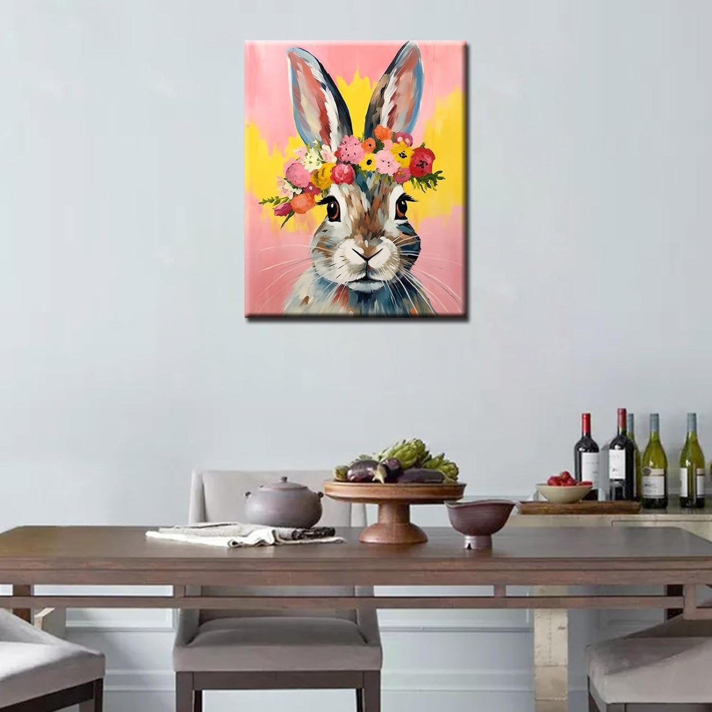 Rabbit Flower Crown Painting by Numbers