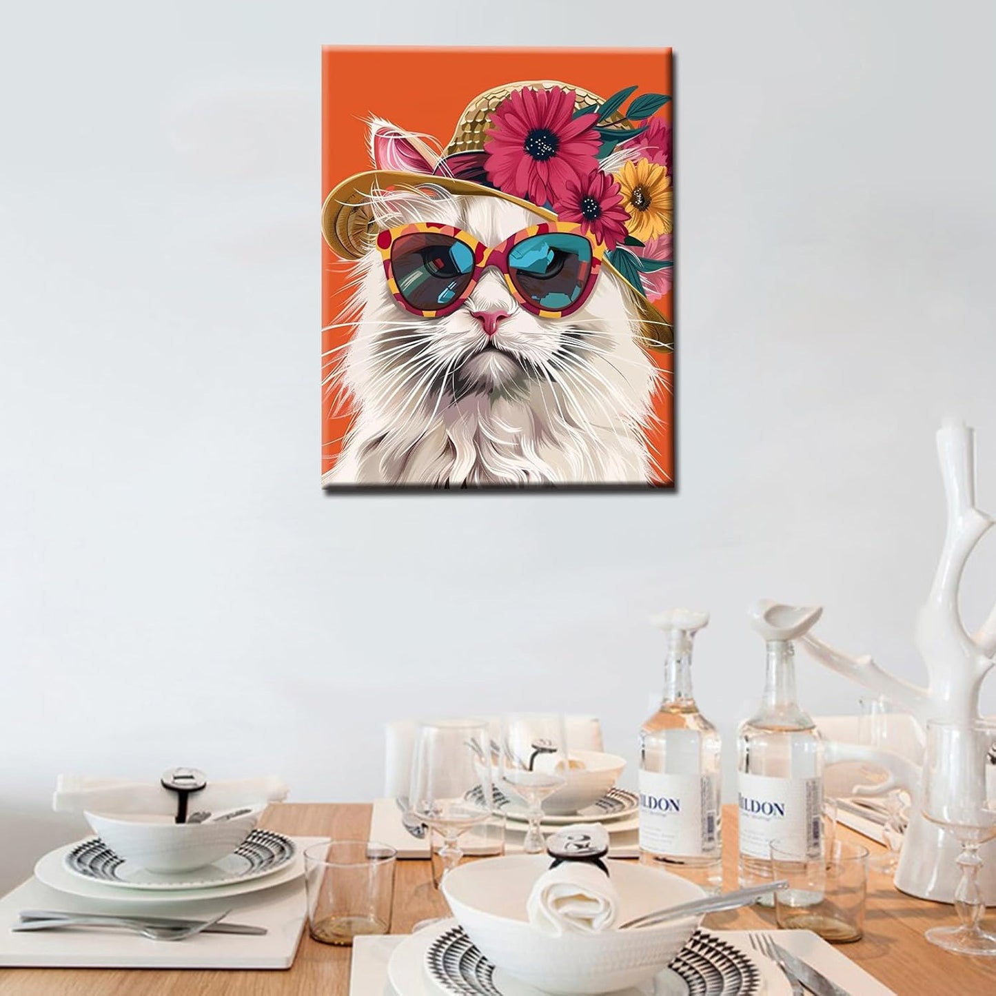 Cat with Sunglass Painting by Numbers