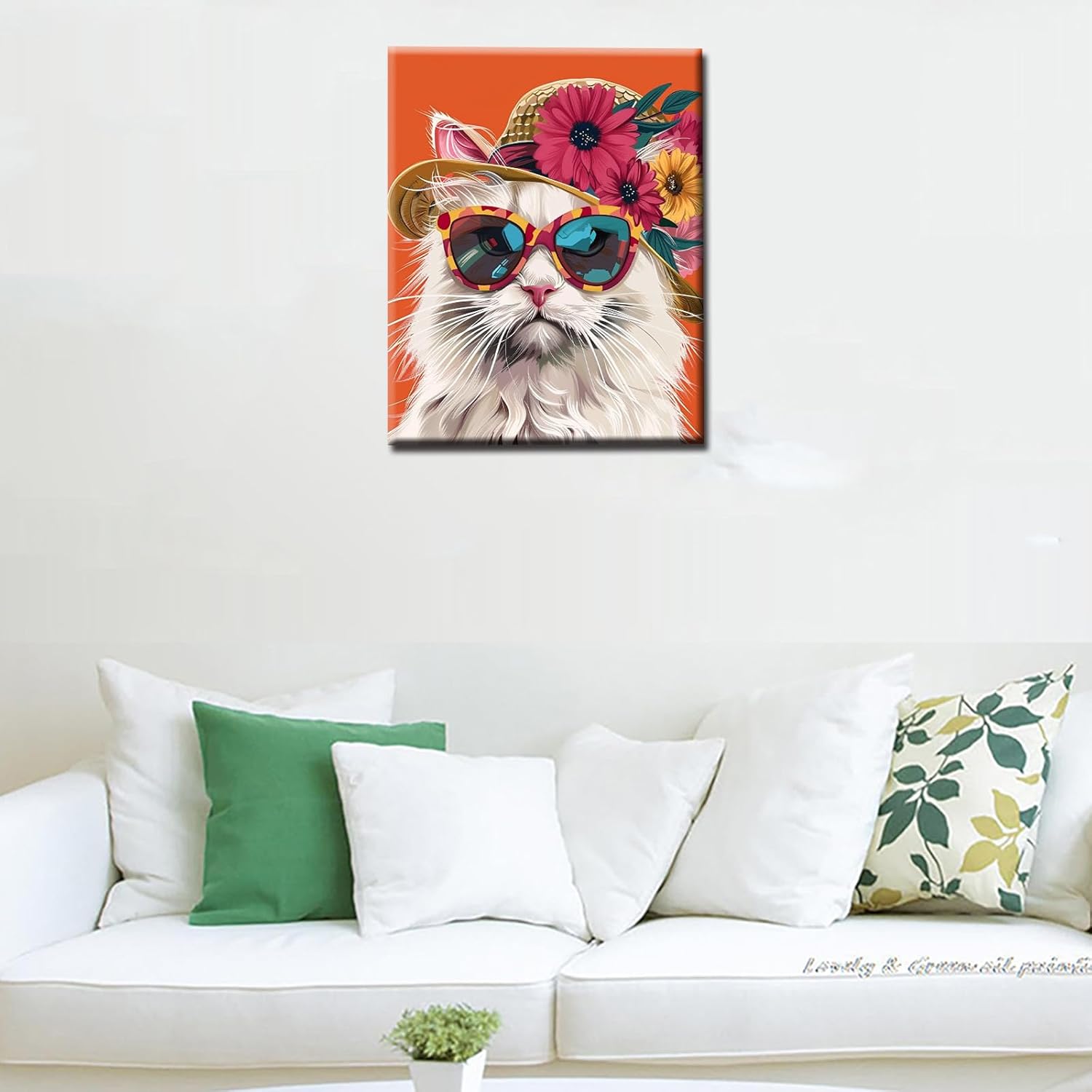 Peinture par numéros de chat avec lunettes de soleil – Tucocoo