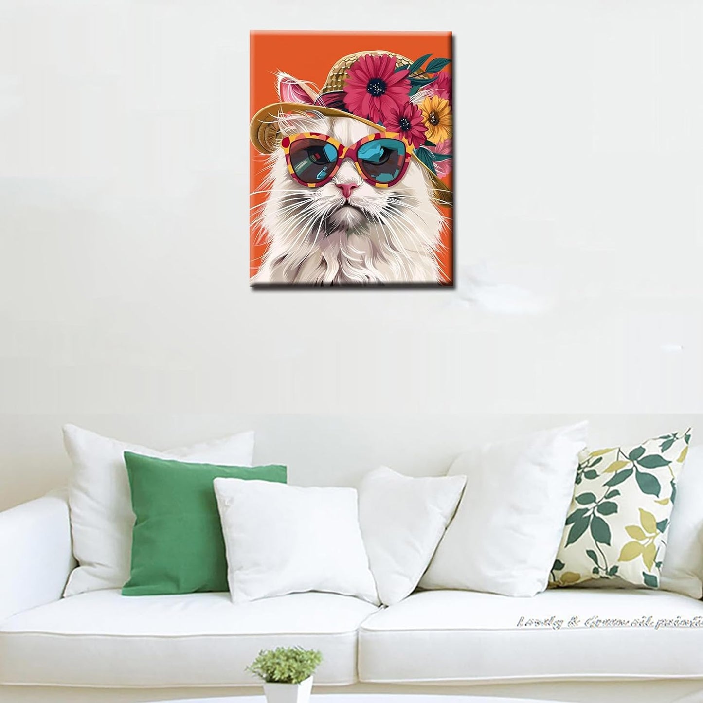 Cat with Sunglass Painting by Numbers