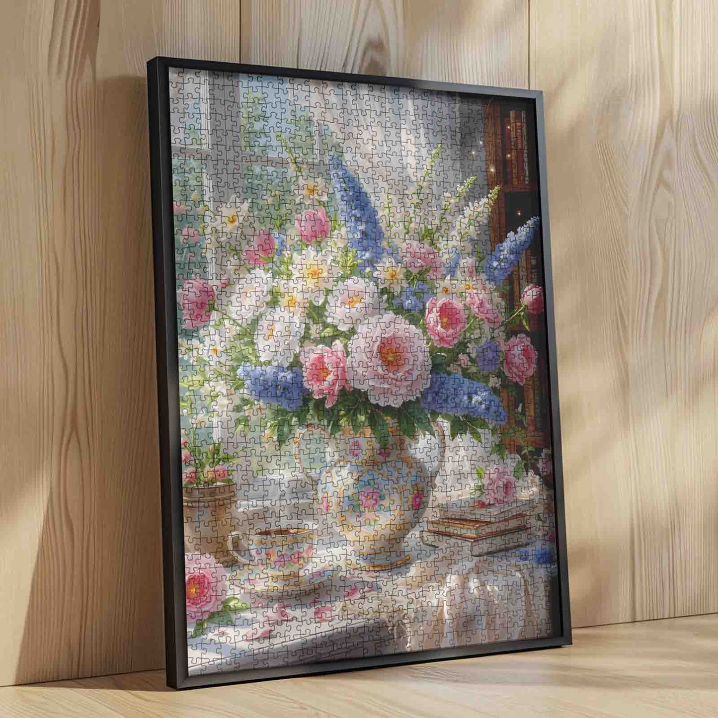 Sunlit Floral Teacup Arrangement Jigsaw Puzzle