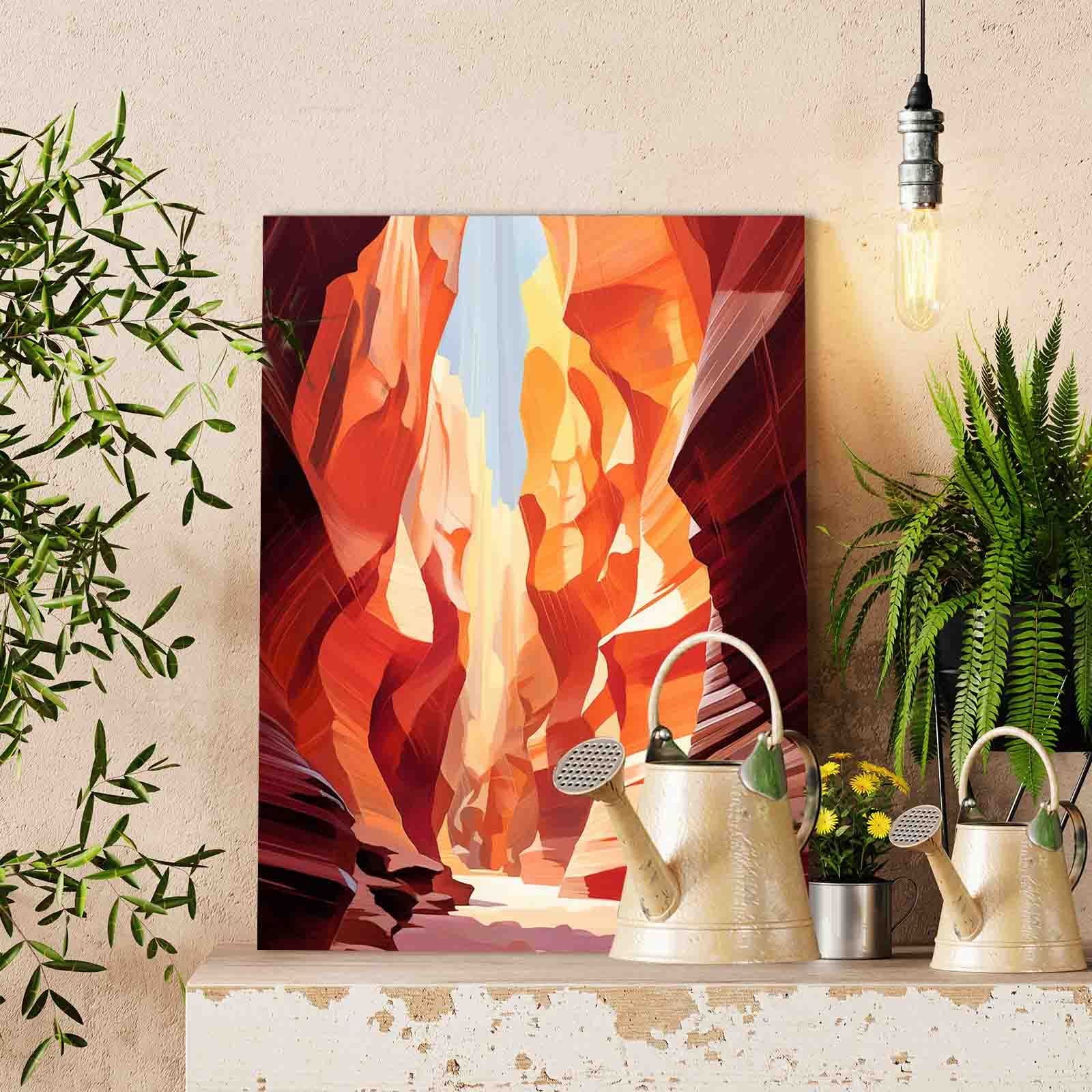 Sunlit Red Rock Canyon paint by numbers