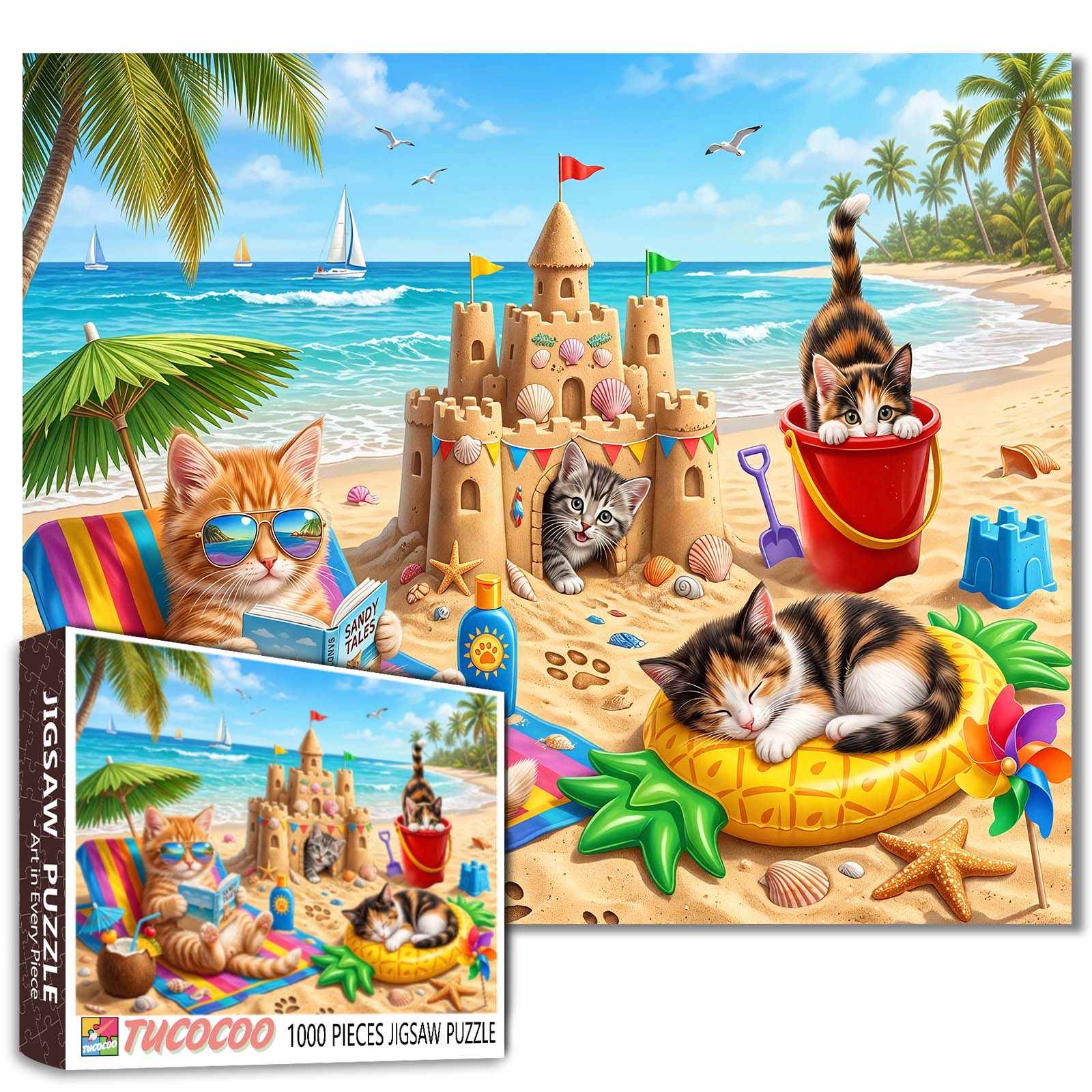 Sunny Beach Kitten Paradise Jigsaw Puzzle