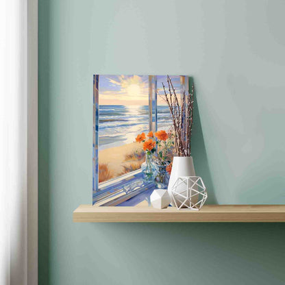 Sunrise Ocean View from Window Paint by Numbers
