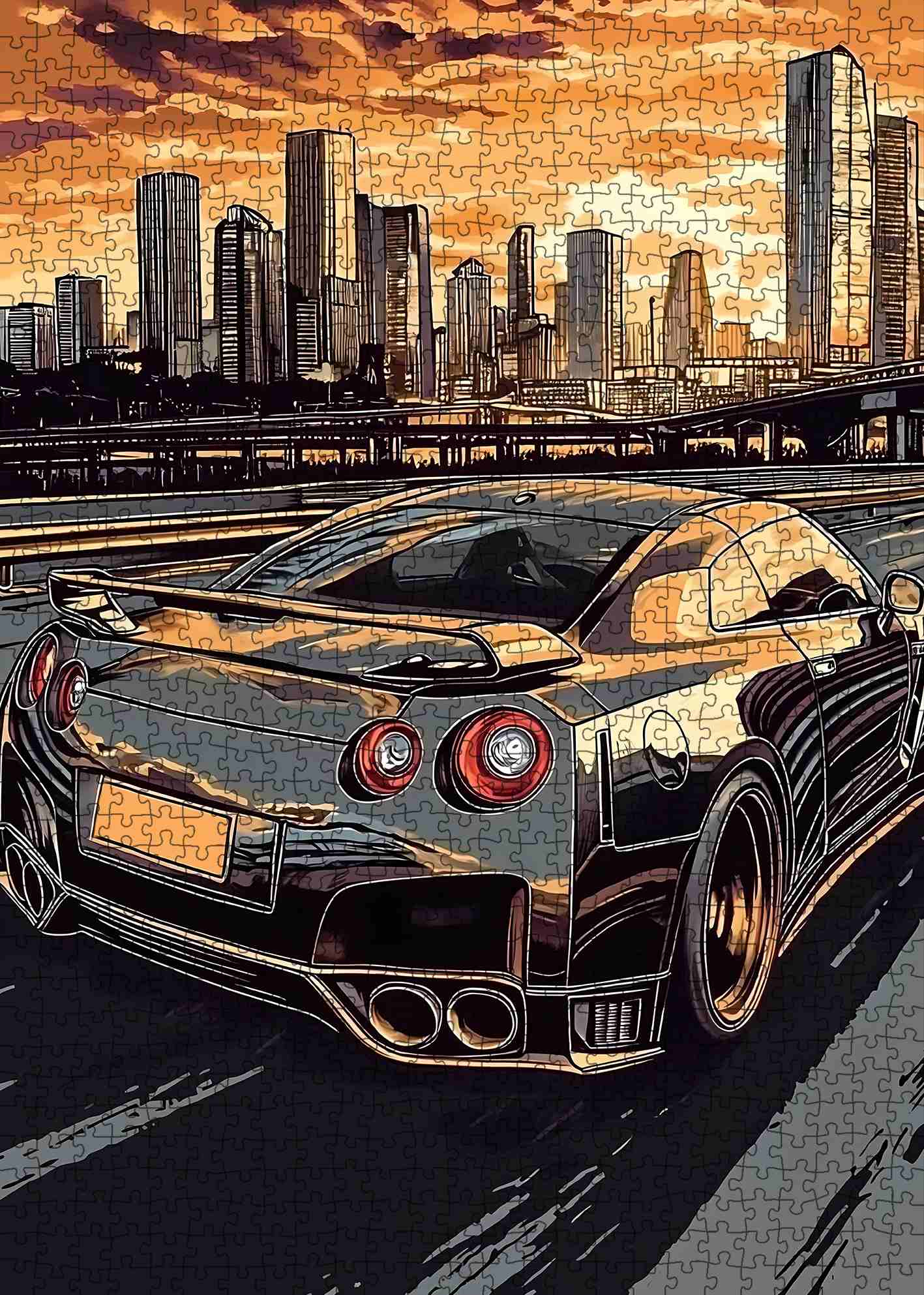 Sunset City Drive Jigsaw Puzzle