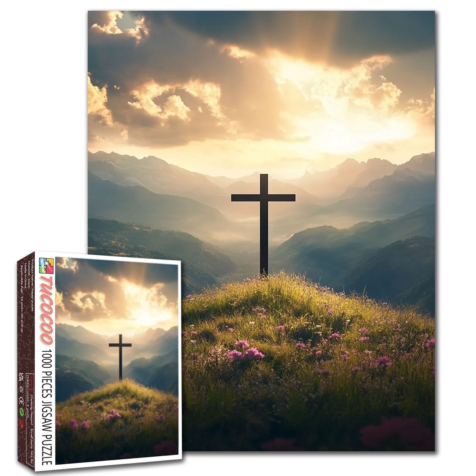 Sunset Cross Hill Jigsaw Puzzle