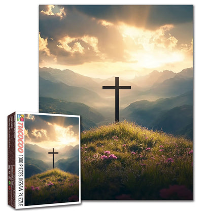 Sunset Cross Hill Jigsaw Puzzle