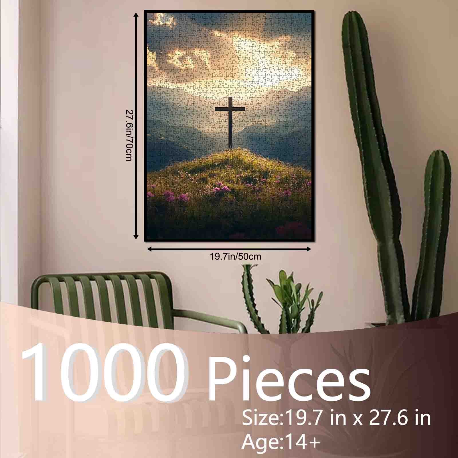 Sunset Cross Hill Jigsaw Puzzle