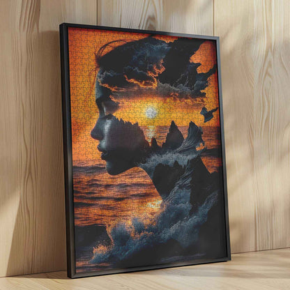 Sunset Dreamscape Woman Jigsaw Puzzle