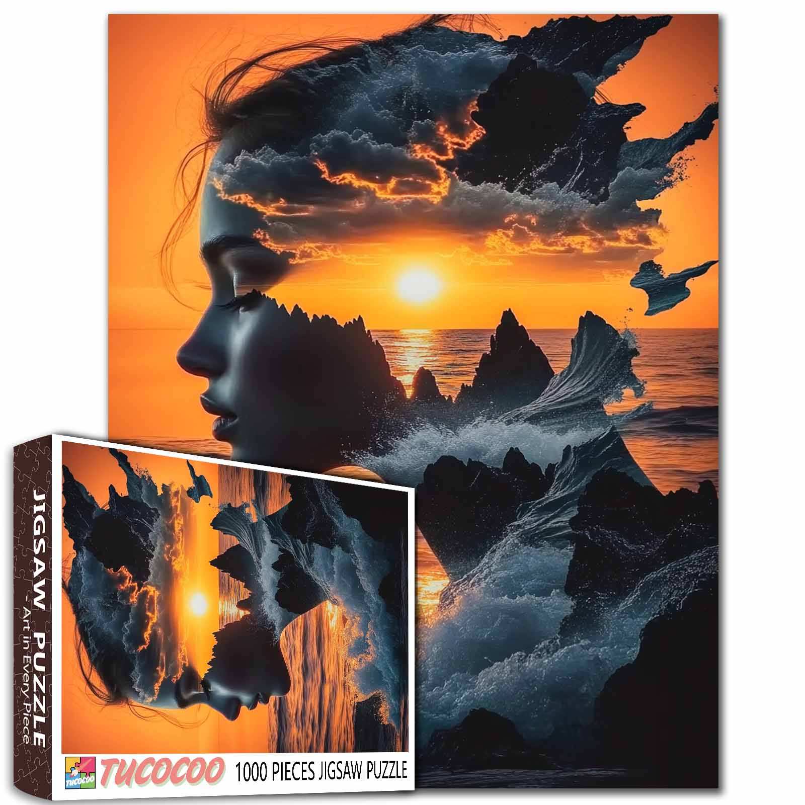 Sunset Dreamscape Woman Jigsaw Puzzle