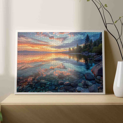 Sunset Lake Reflection Jigsaw Puzzle