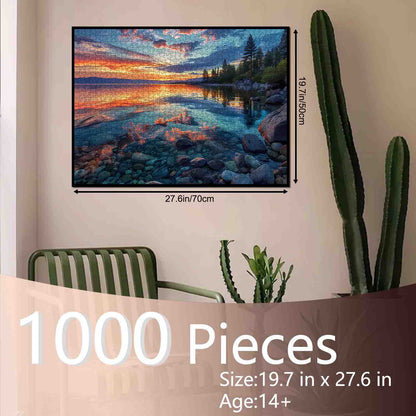 Sunset Lake Reflection Jigsaw Puzzle