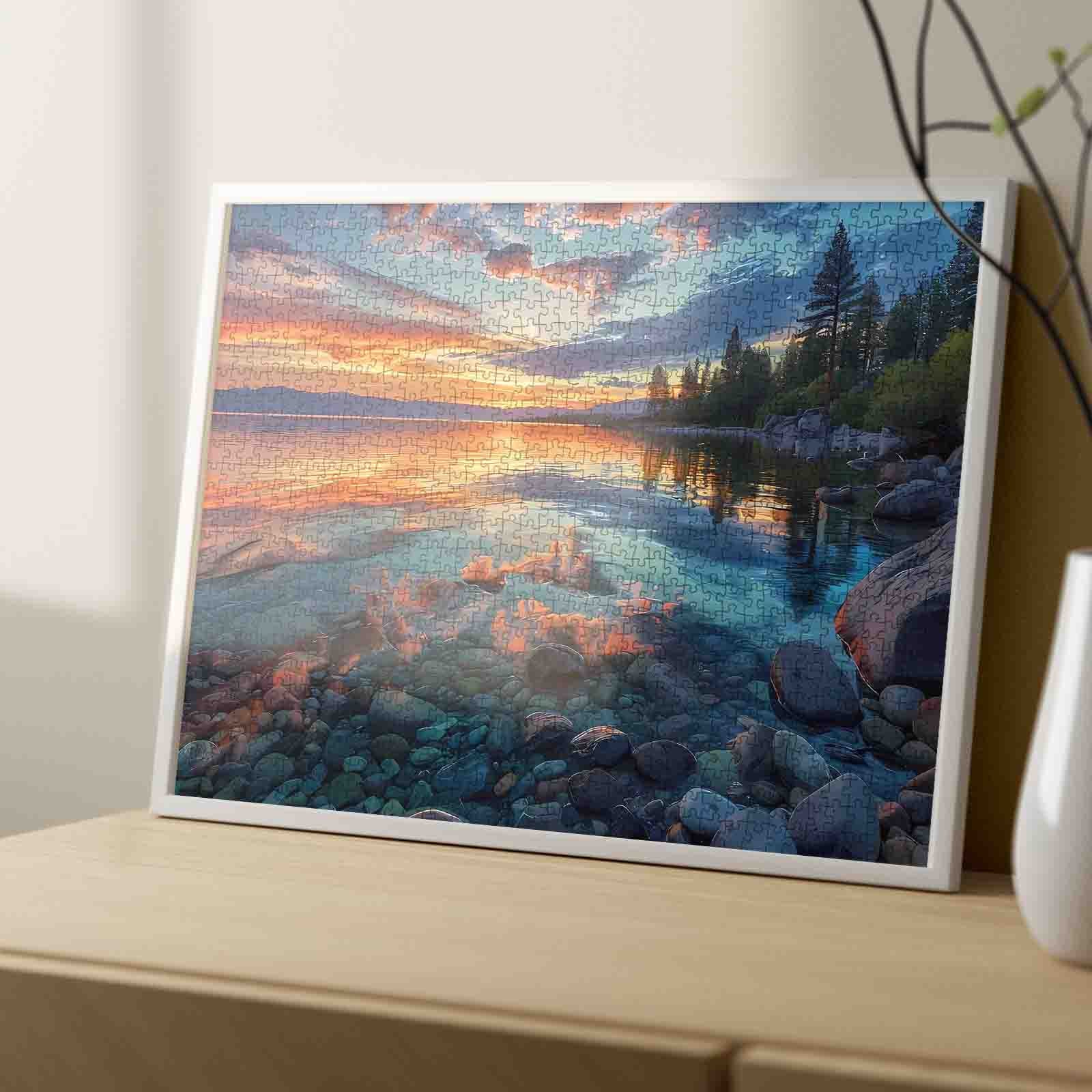 Sunset Lake Reflection Jigsaw Puzzle