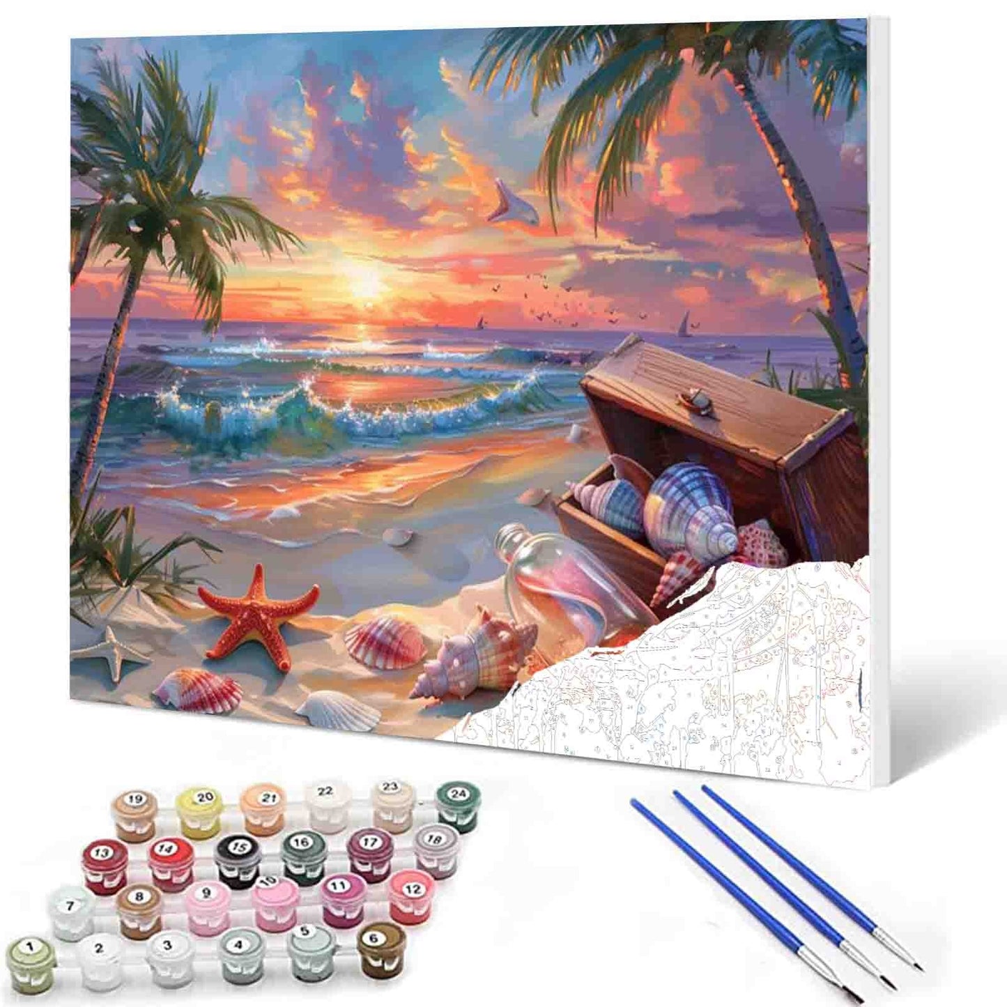 Sunset Beach Treasure paint by numbers