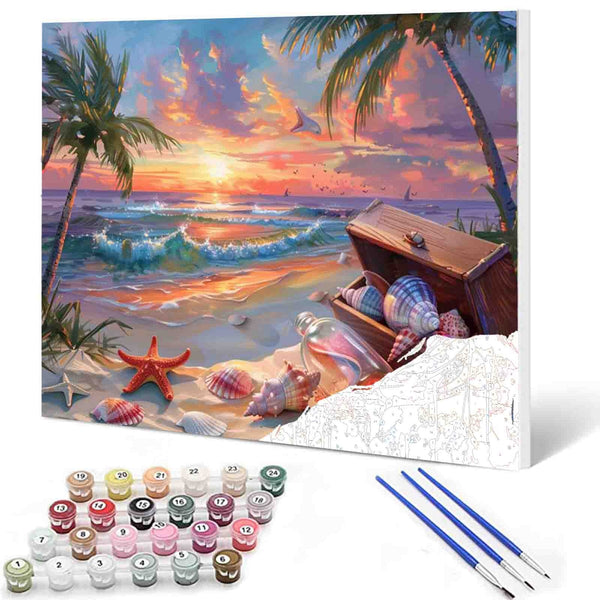 Sunset Beach Treasure paint by numbers – Tucocoo