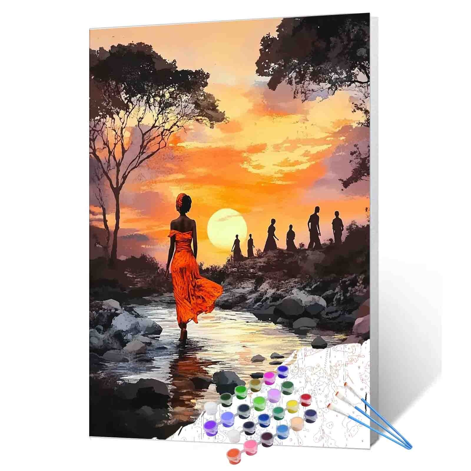 Sunset Journey through River Paint by Numbers