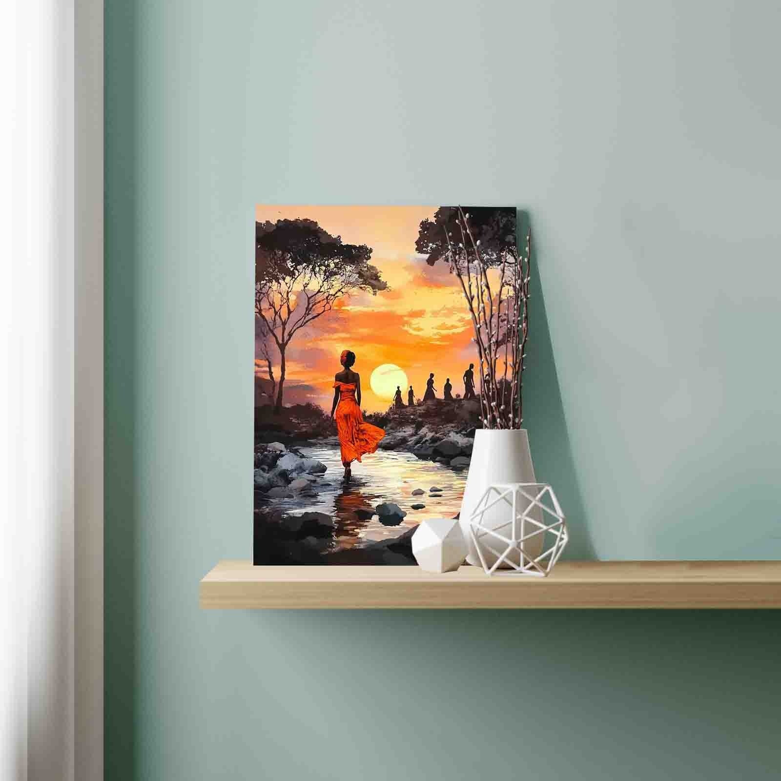 Sunset Journey through River Paint by Numbers