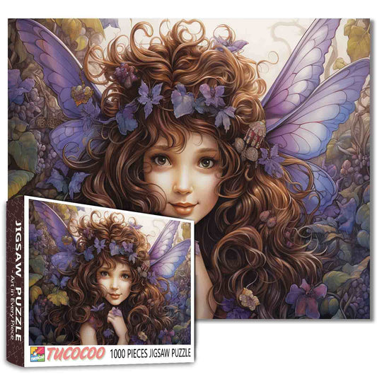 Sweet Fairy with Purple Wings Jigsaw Puzzle