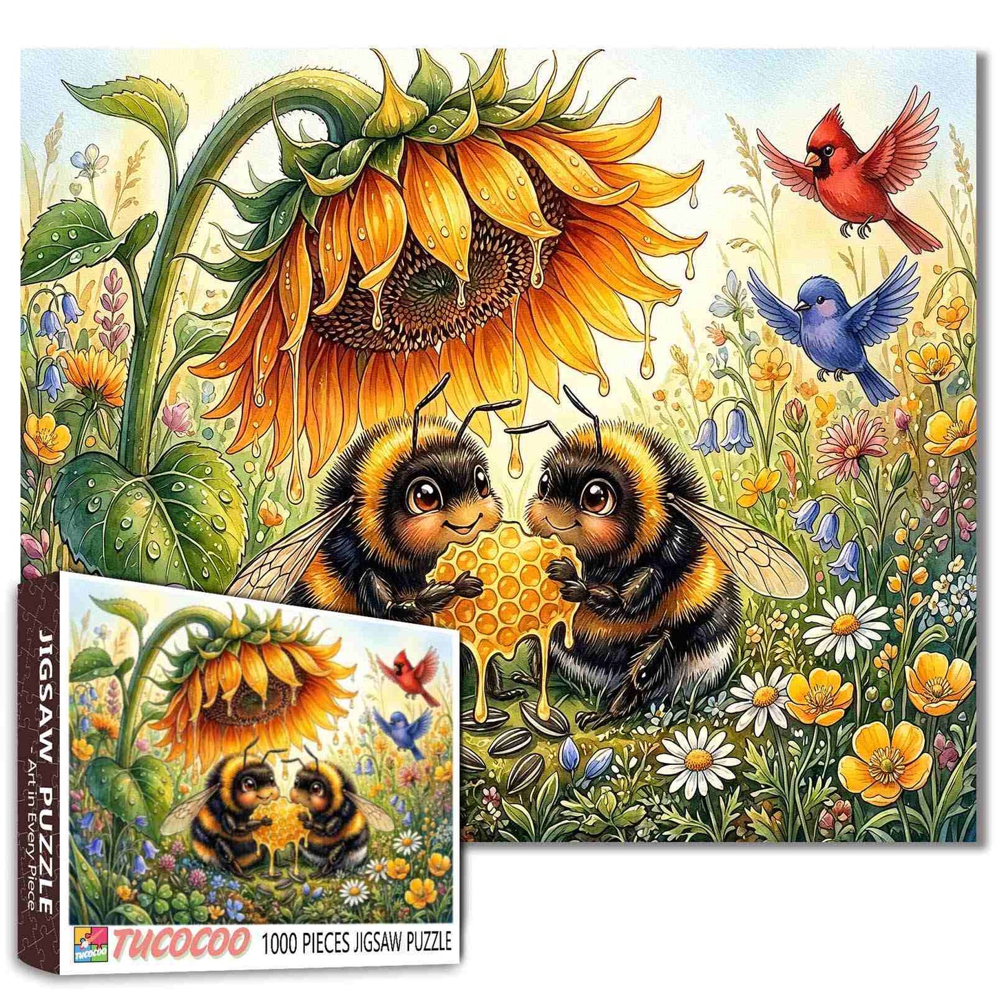 Sweet Honeybee Garden Jigsaw Puzzle