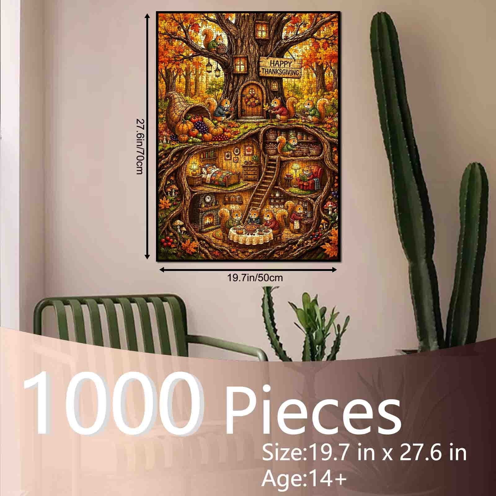 Thanksgiving Squirrel Treehouse Jigsaw Puzzle