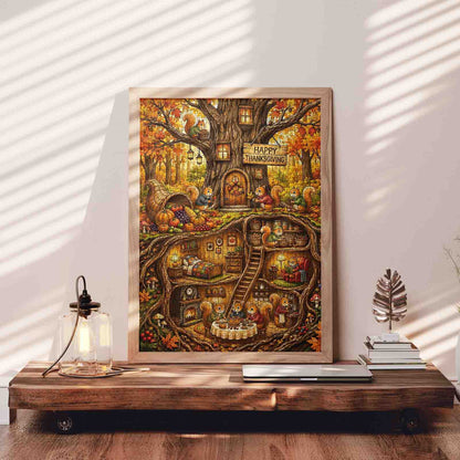 Thanksgiving Squirrel Treehouse Jigsaw Puzzle