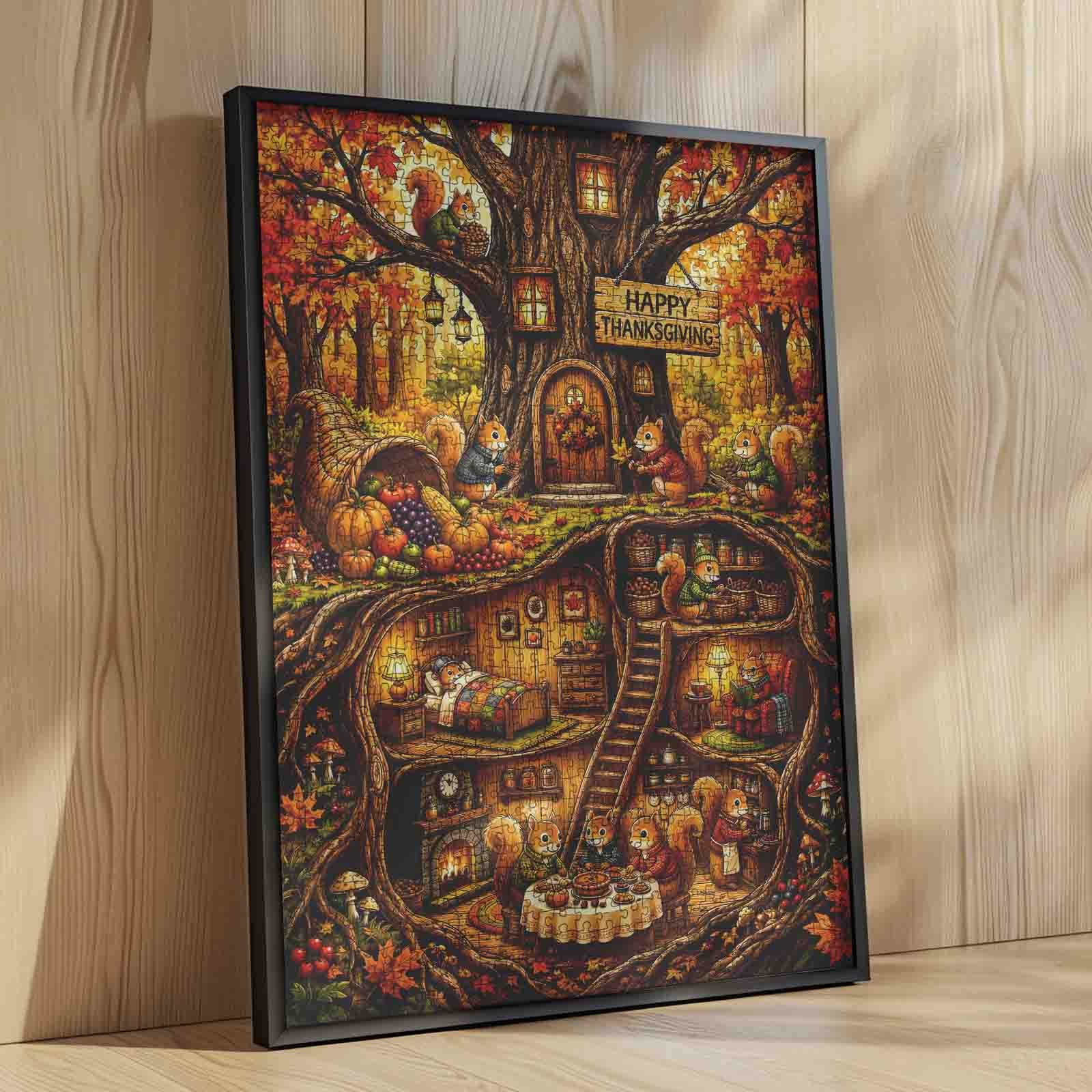 Thanksgiving Squirrel Treehouse Jigsaw Puzzle
