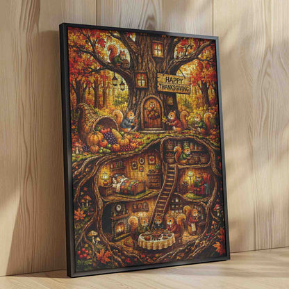 Thanksgiving Squirrel Treehouse Jigsaw Puzzle