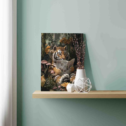 Tiger Reading Newspaper Paint by Numbers