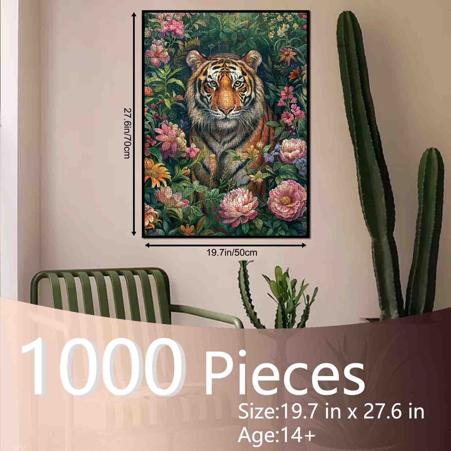 Tiger in Bloom Jigsaw Puzzle