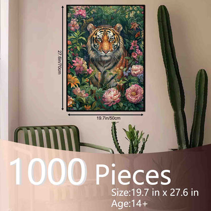Tiger in Bloom Jigsaw Puzzle