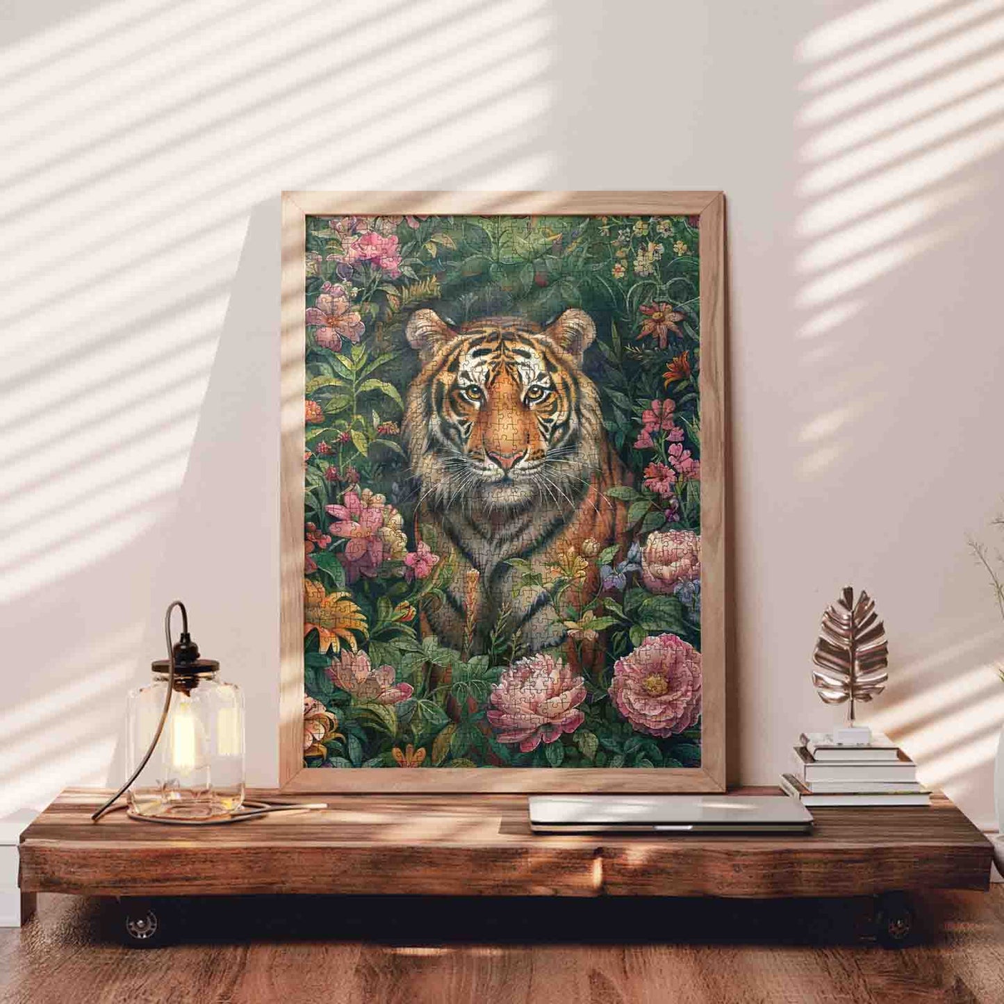 Tiger in Bloom Jigsaw Puzzle