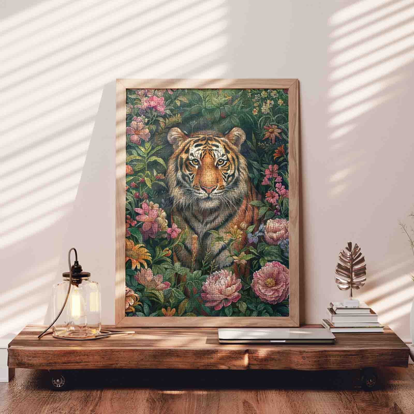 Tiger in Bloom Jigsaw Puzzle