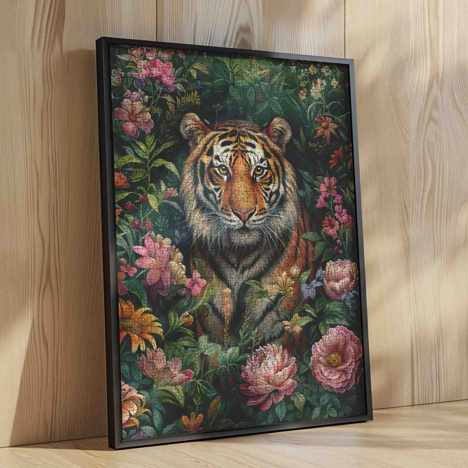 Tiger in Bloom Jigsaw Puzzle