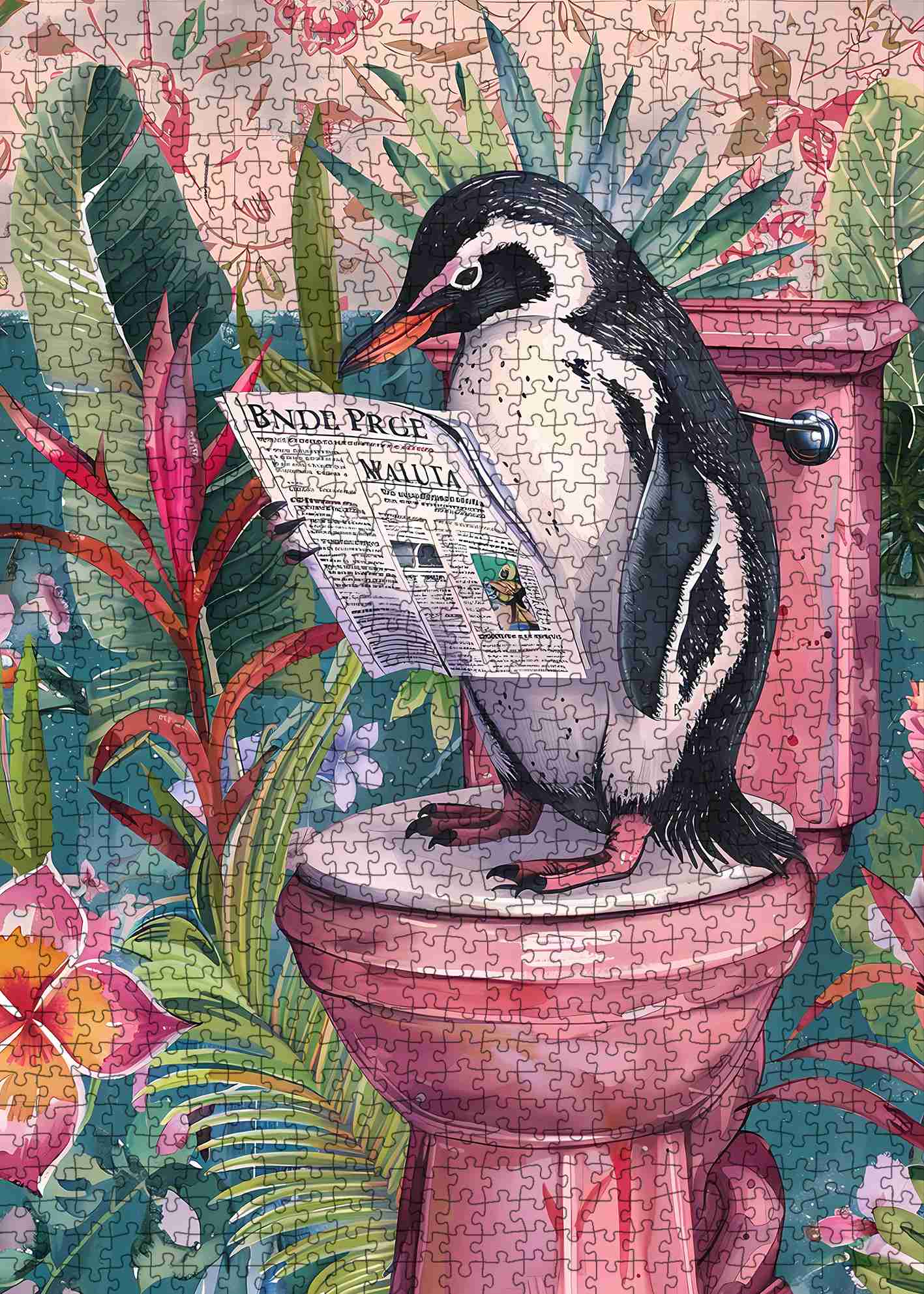 Toilet Penguin News Jigsaw Puzzle