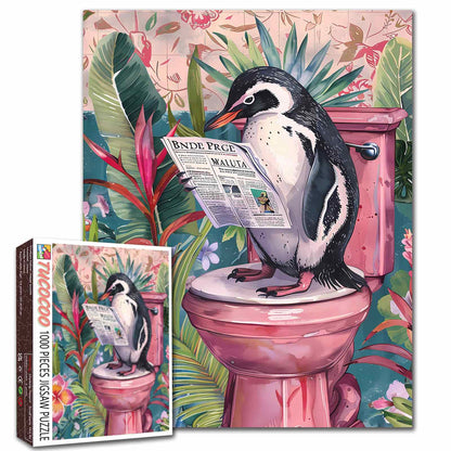 Toilet Penguin News Jigsaw Puzzle