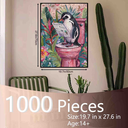 Toilet Penguin News Jigsaw Puzzle