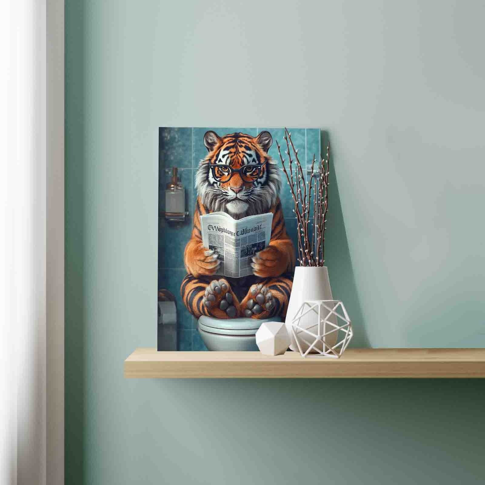 Toilet Reading Tiger Paint by Numbers