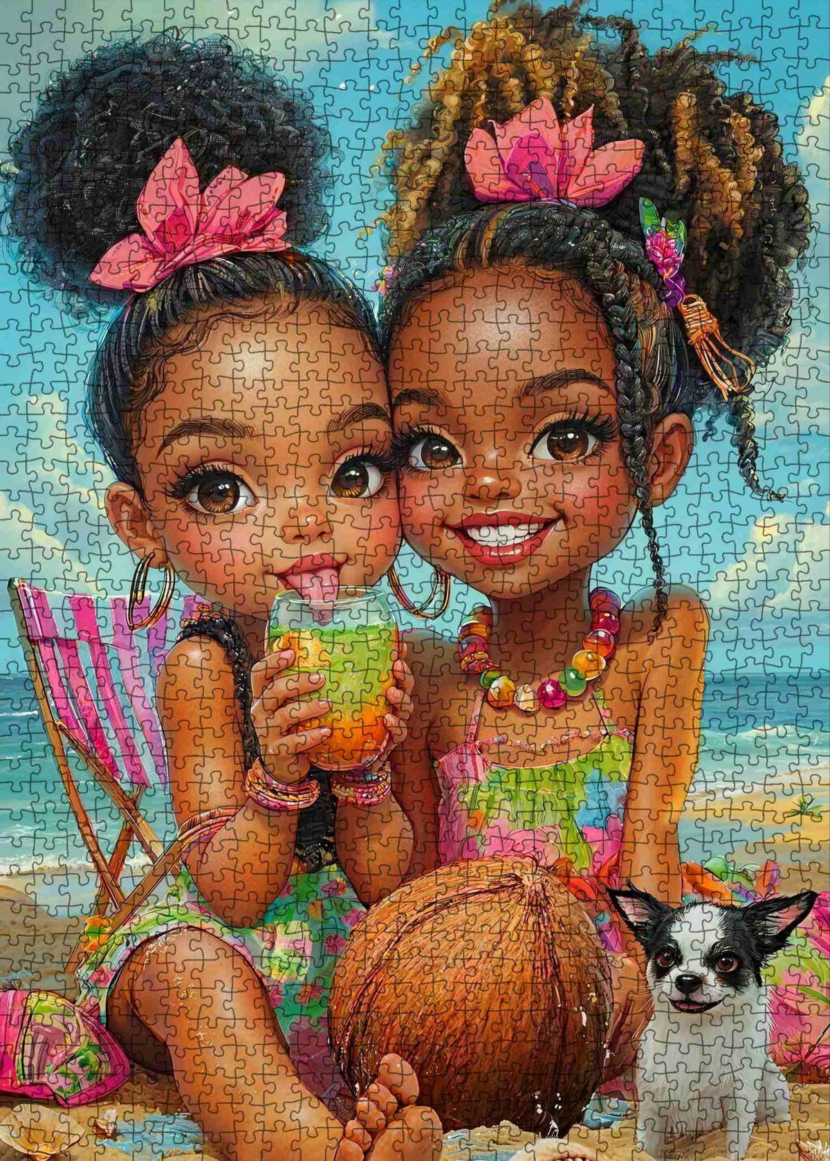 Tropical Beach Best Friends Jigsaw Puzzle