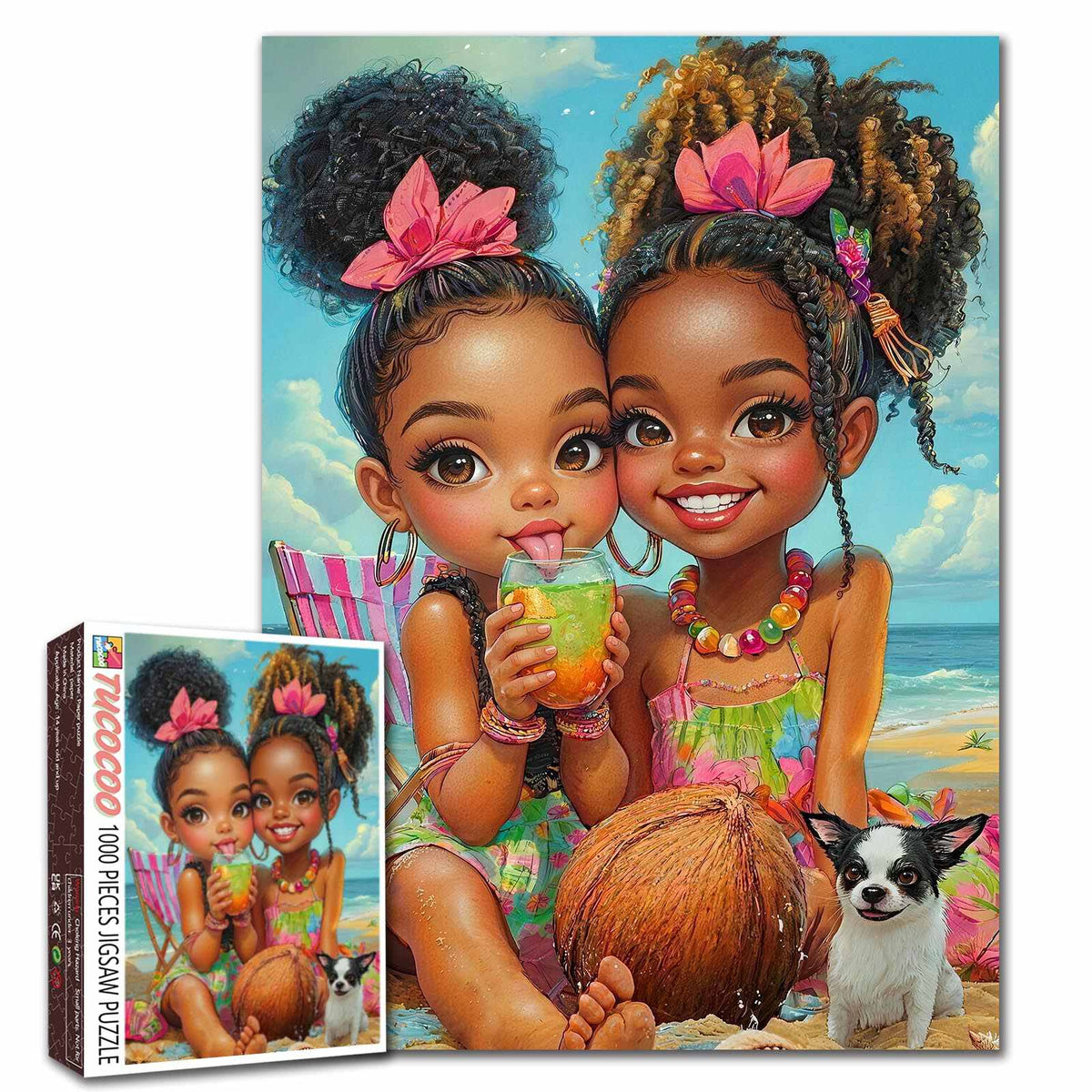 Tropical Beach Best Friends Jigsaw Puzzle